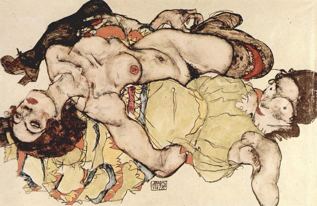 Egon Schiele, Dvě dívky v propletené poloze (1915)