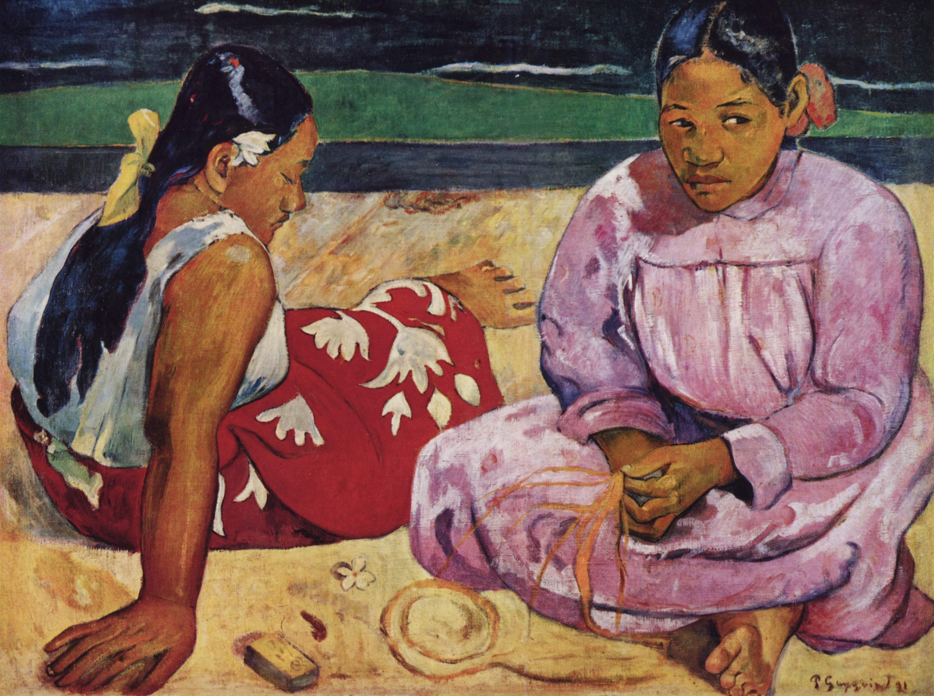Paul Gauguin, Tahiťanky na pláži (1891)