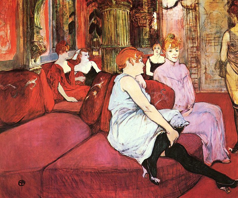 Henri de Toulouse-Lautrec, Salón v rue des Moulins (1894)