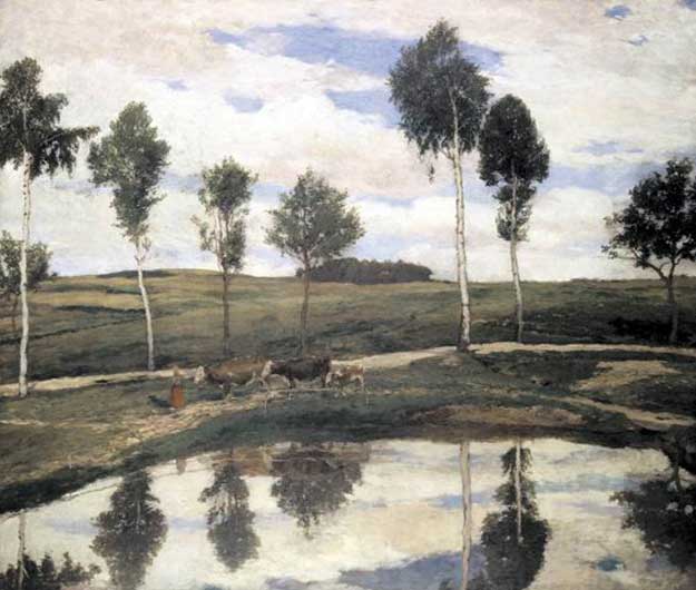 Antonín Slavíček, U nás v Kameničkách (1904)
